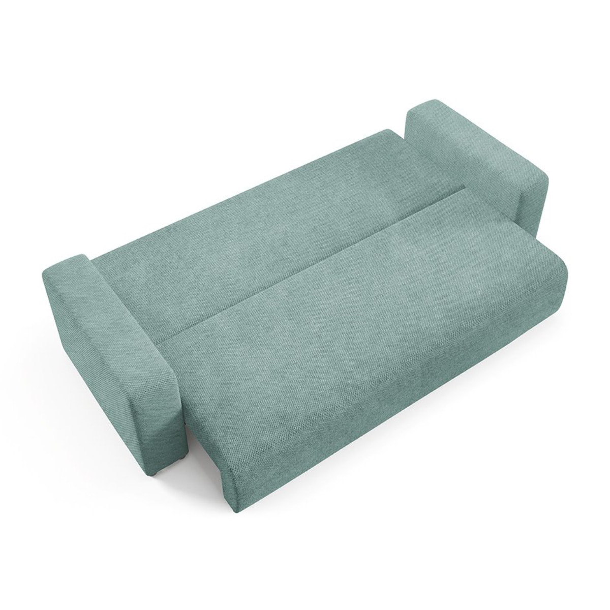 GLORIA - Canapé droit convertible 3 places en tissu vert clair