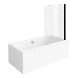 Baignoire droite VILLEROY & BOCH Architectura acrylique 170 x 80 cm  + Pare bain droite AURYS Raywall Noir mat