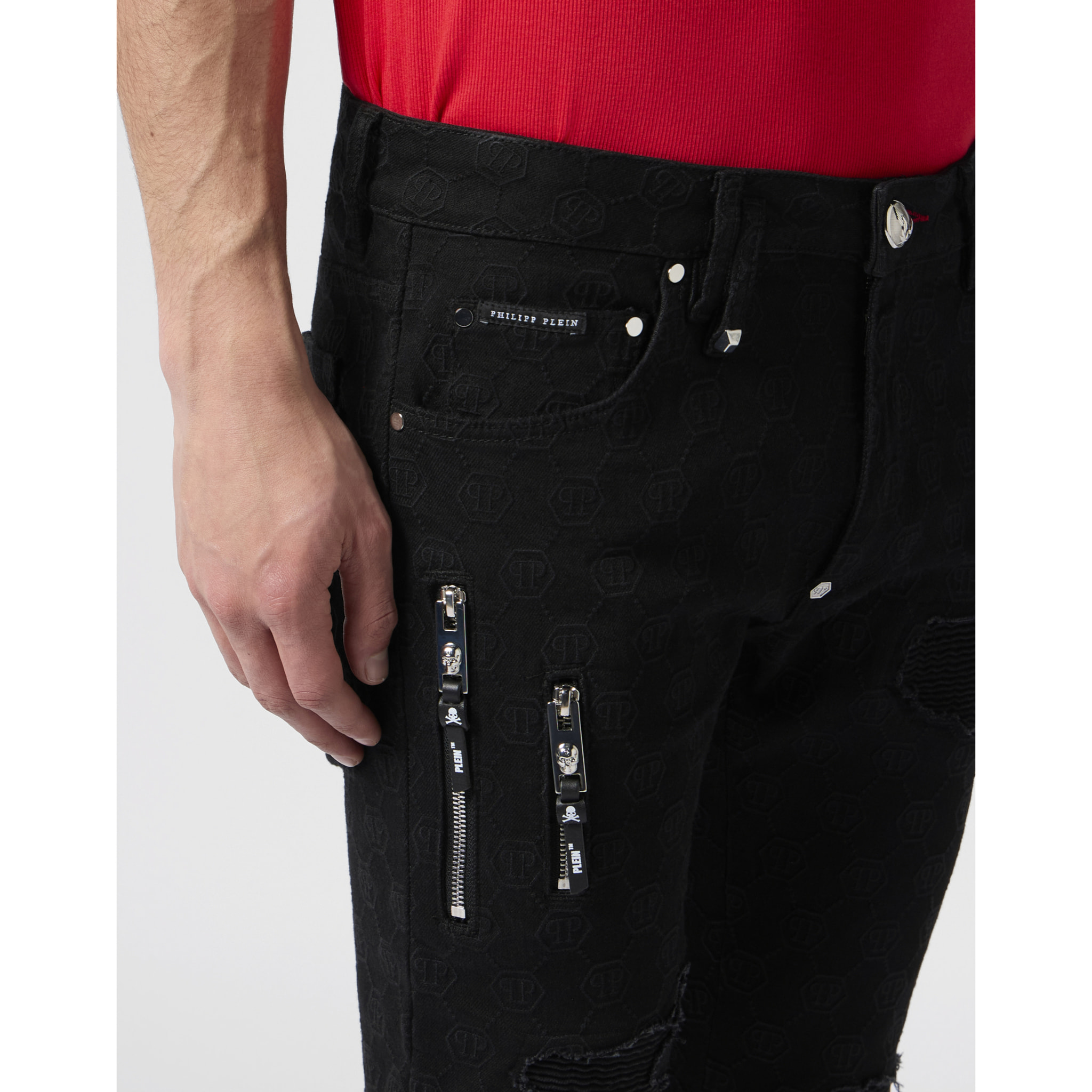 PHILIPP PLEIN Rockstar Fit Jeans Embroidery Monogram