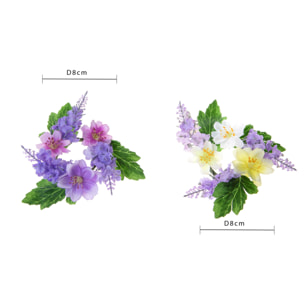 Giro Candela Lavanda/Dalie D.8 Cm - Pezzi 12 - 8X3X8cm - Colore: Viola - Bianchi Dino - Decori Casa E Complementi