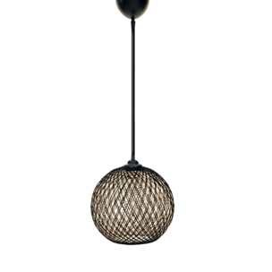 Lámpara de techo con Yute, hecho a mano color Marrón Crudo Negro