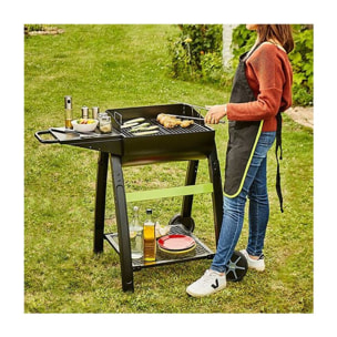 Barbecue charbon COOK'IN GARDEN TONINO 50 noir sur chariot 50 cm