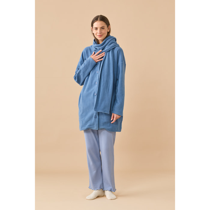 Vestaglia donna in micropile con sciarpa articolo unito Noidinotte