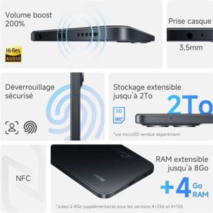 Smartphone XIAOMI Pack Redmi15C 256GoNoir 4G+coque+Chargeu
