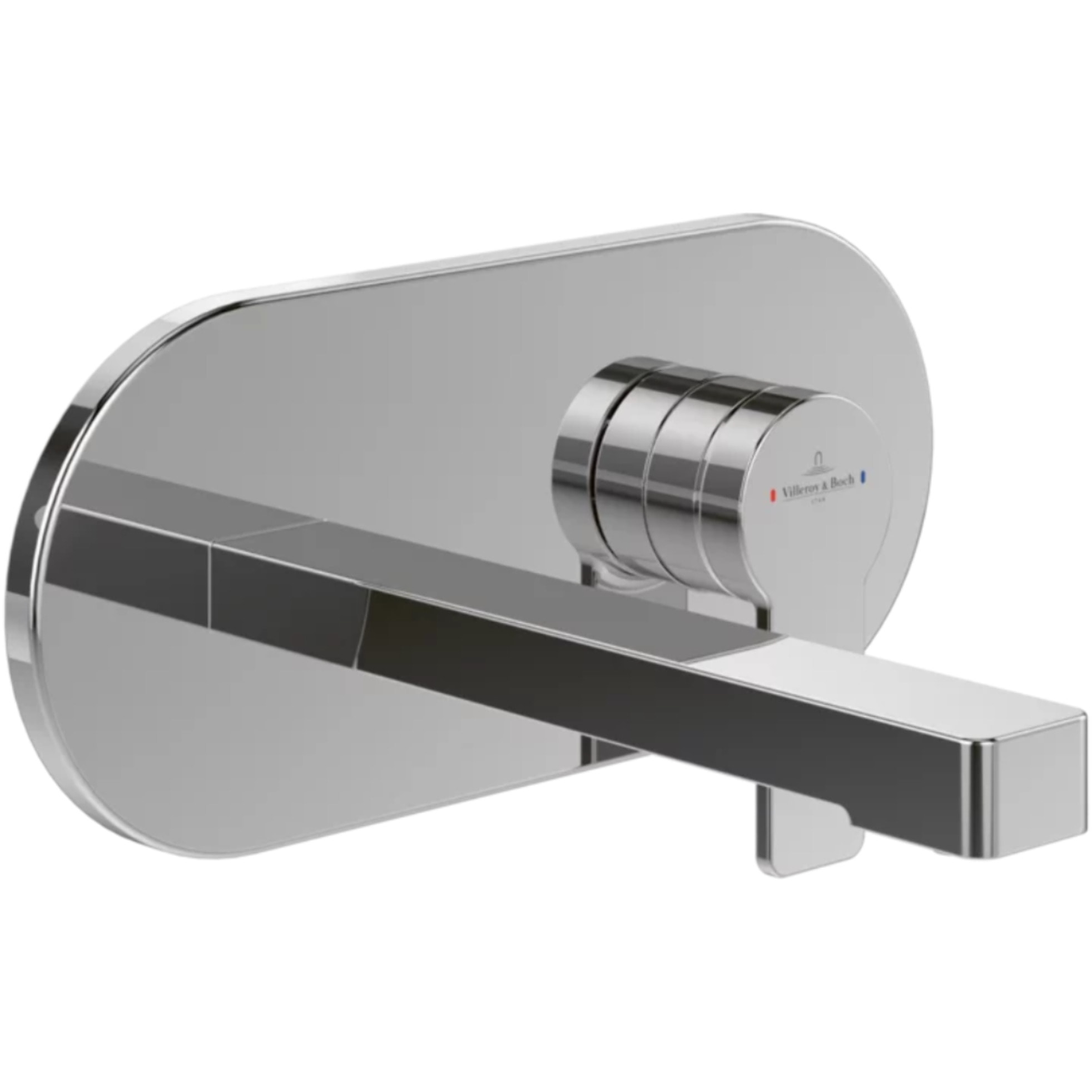 Mitigeur lavabo mural Architectura avec vidage Push Open chrome