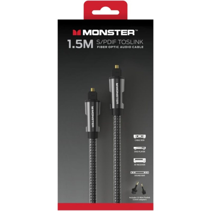 Câble fibre optique MONSTERCABLE AUDIO FIBRE OPTIQUE 1.5M