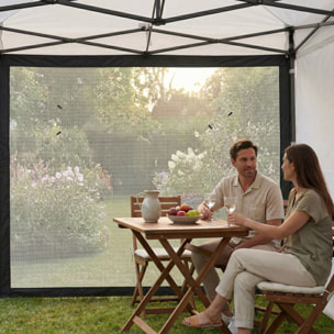 Telo zanzariera per gazebo da giardino. Zanzariera con velcro. 300X200H cm Nero