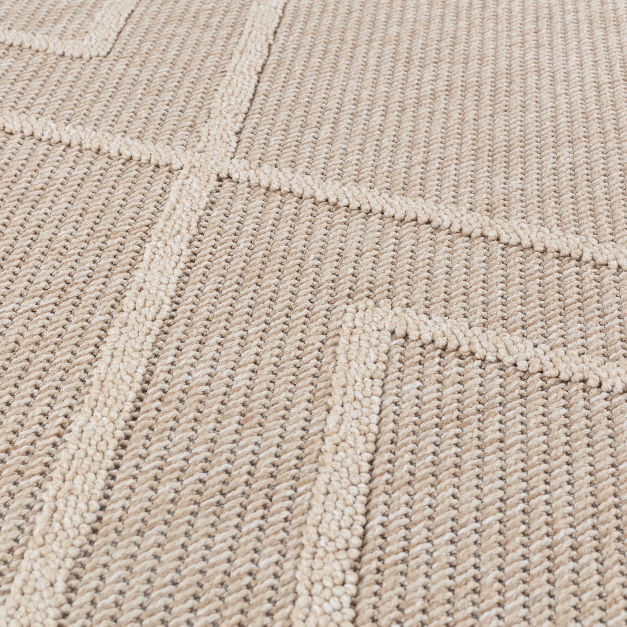 PATARA - Tapis intérieur/extérieur motif géométrique beige - PAT4954BEI