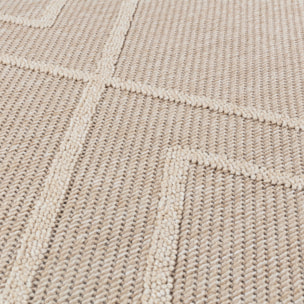 PATARA - Tapis intérieur/extérieur motif géométrique beige - PAT4954BEI