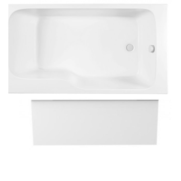 Pack baignoire bain douche 170 x 90 Malice version droite + tablier en niche