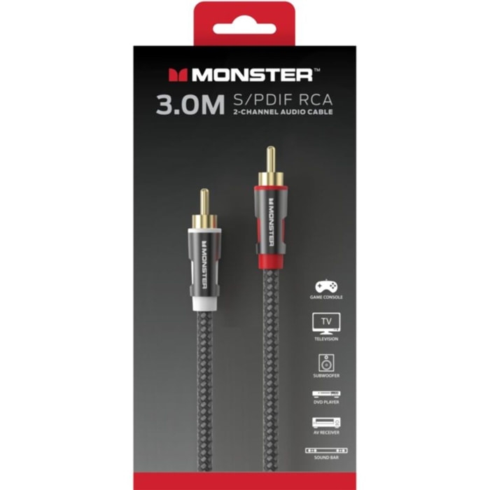 Câble RCA MONSTERCABLE AUDIO INTERCONNEXION 2RCA M/M 3M