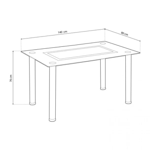 Mesa de comedor Gray Gris - Cristal gris