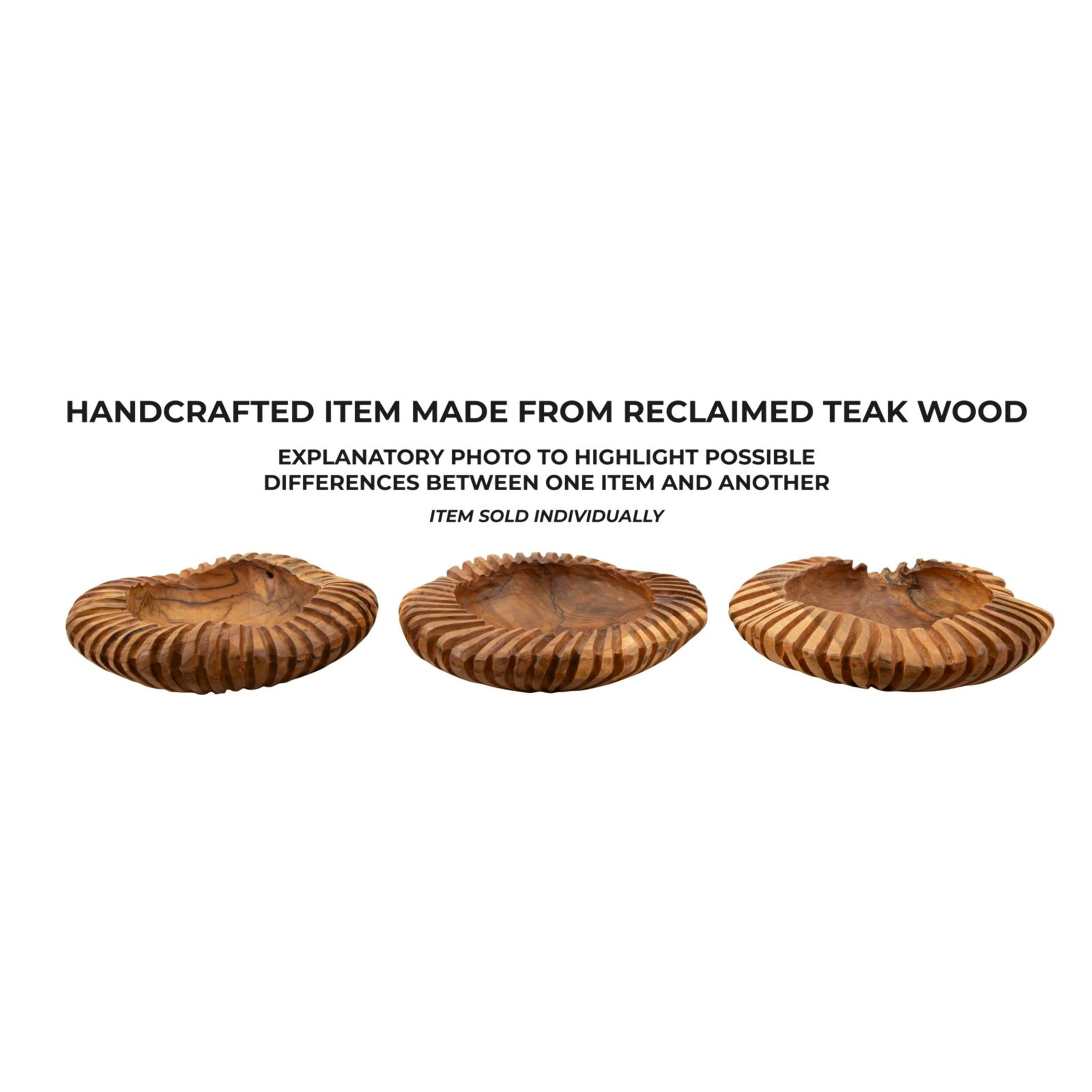 S/TASCHE GERIS IN TEAK RICICLATO CM Ø 35X7 (PEZZI UNICI - NON RIP. IN SERIE)