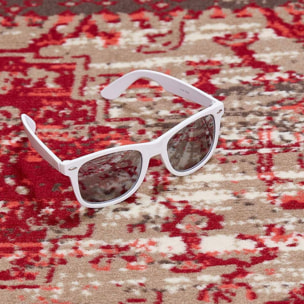 Tapis Ladi aux motifs patchwork rouge et beige