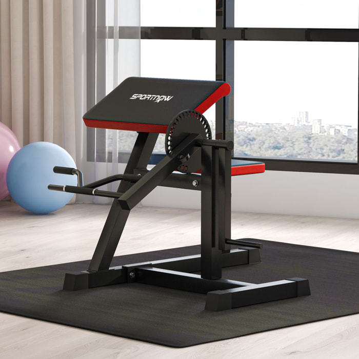 SPORTNOW Máquina de Bíceps y Tríceps 2 en 1, Banco de Curl de Predicador con Asiento Ajustable en Altura, Máquina de Curl de Bíceps y Extensión de Tríceps para Entrenamiento en Gimnasio, Casa