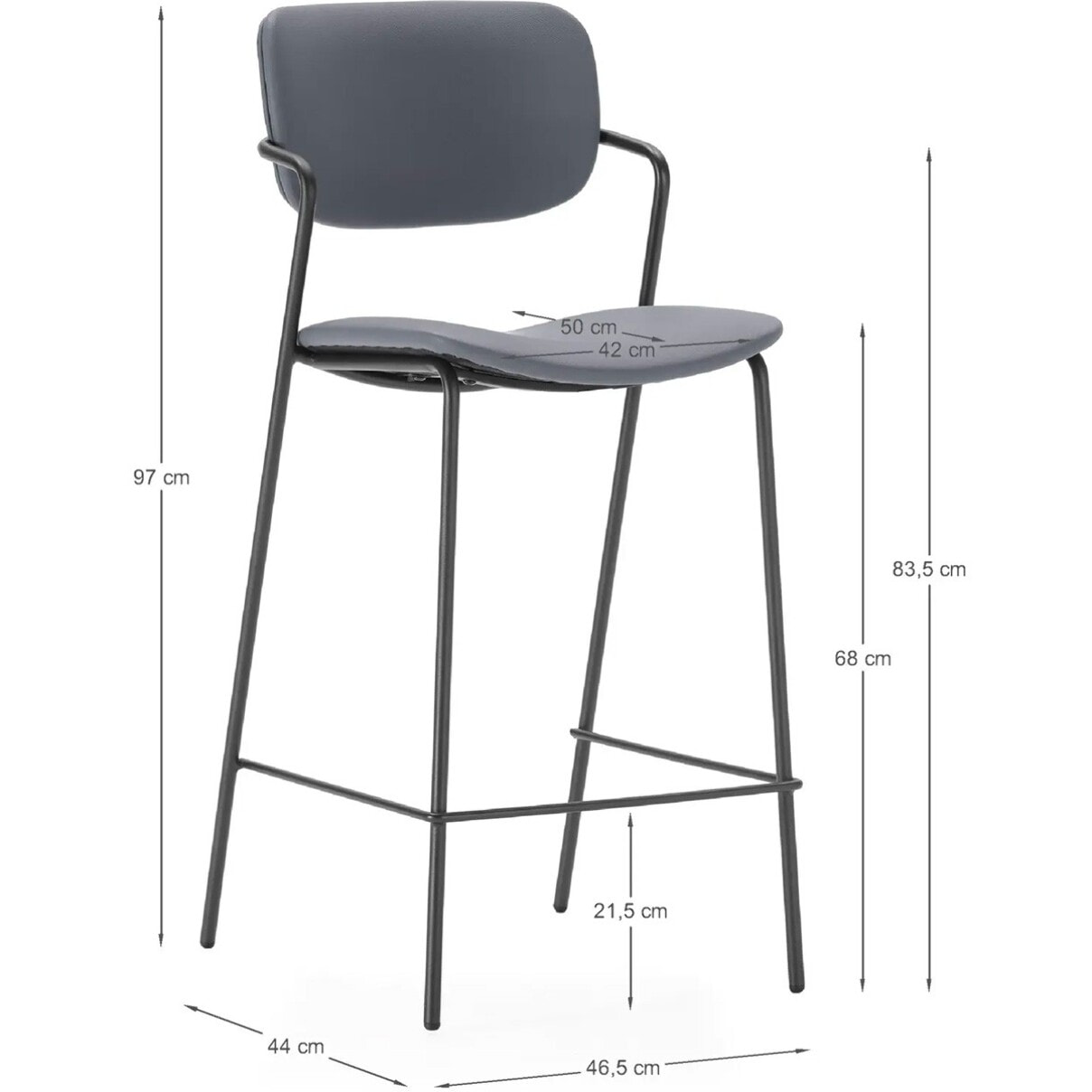 Lot de 2 tabourets en simili - SKANDI