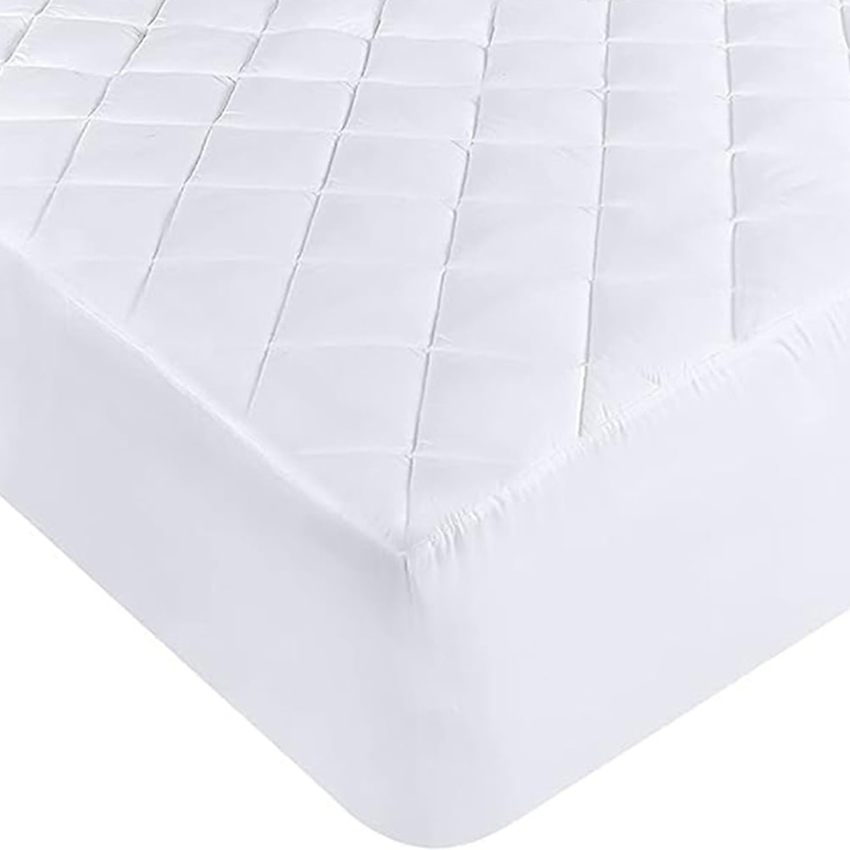 Protege Matelas 100% Polyester 205gsm Matelasse / Respirant Blanc