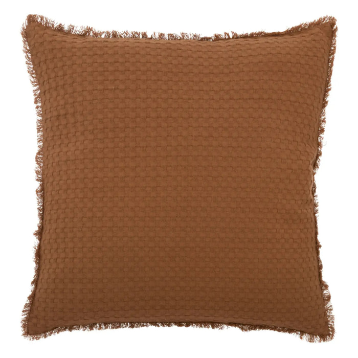 Coussin nid d'abeille "Widdy" 45x45cm rose terracotta