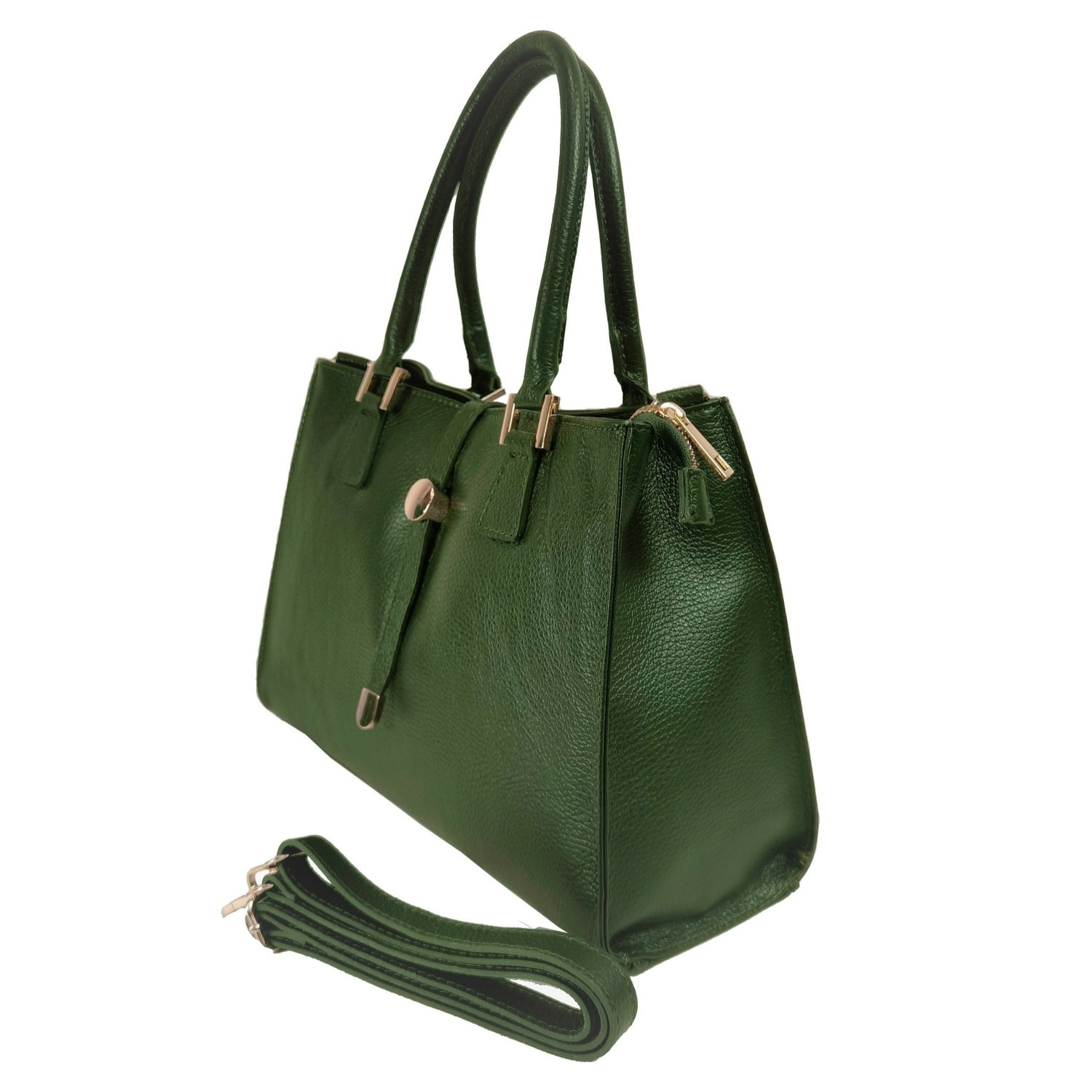 Borse Donna colore Verde-in pelle Made in Italy 35x25x11 cmcm