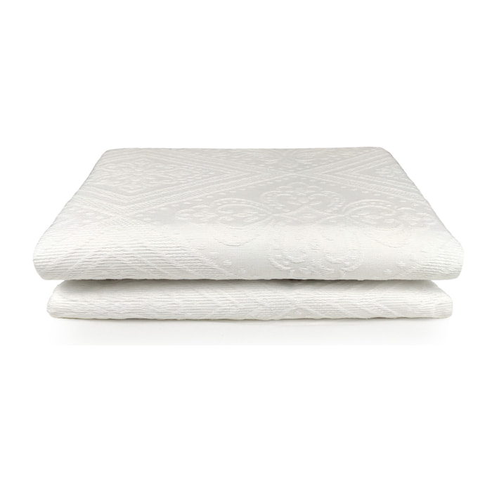 Jeté de lit BRIANCE - coton et polyester - blanc