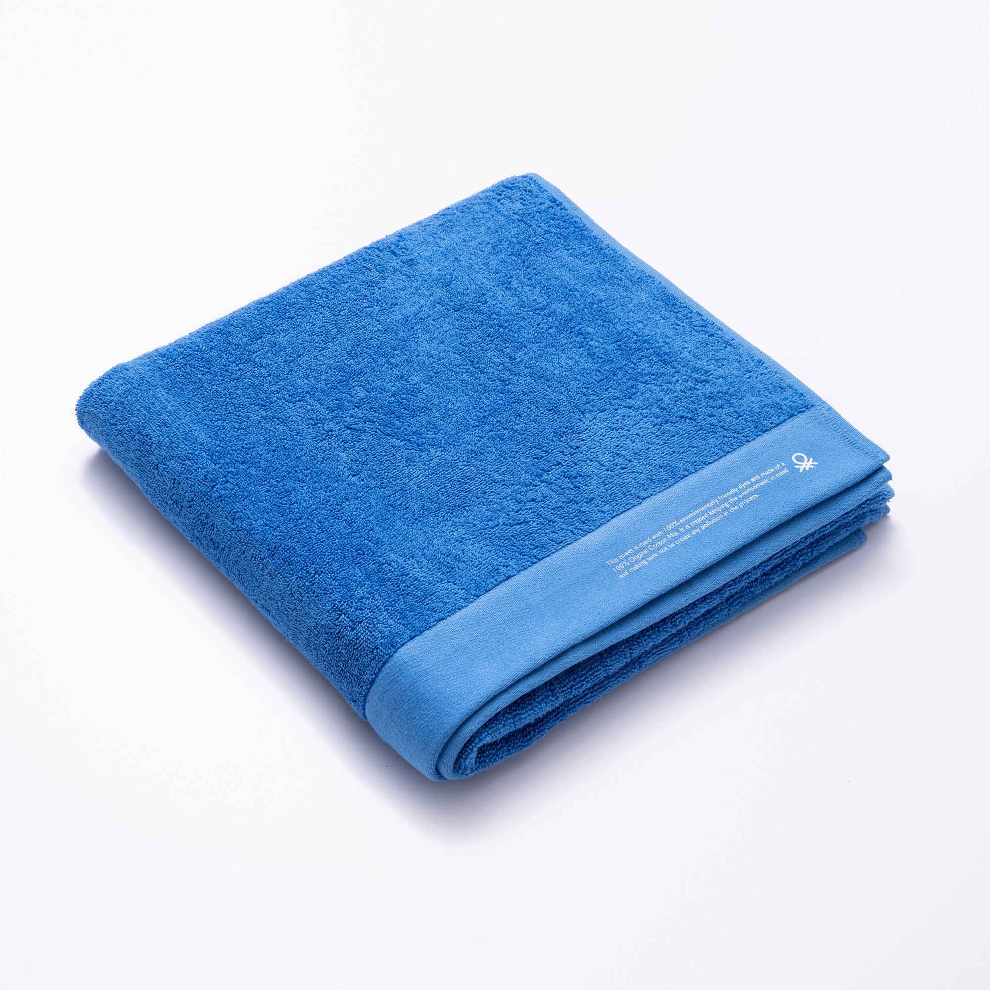 Toalla 90x150 algodón orgánico 450gsm azul benetton