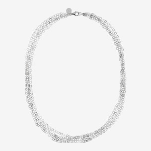 Collana Multifilo Diamantata in Argento 925 placcato Platino