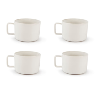 Set 4 Tasses Jumbo Excelsa – Nordic, Grès Blanc