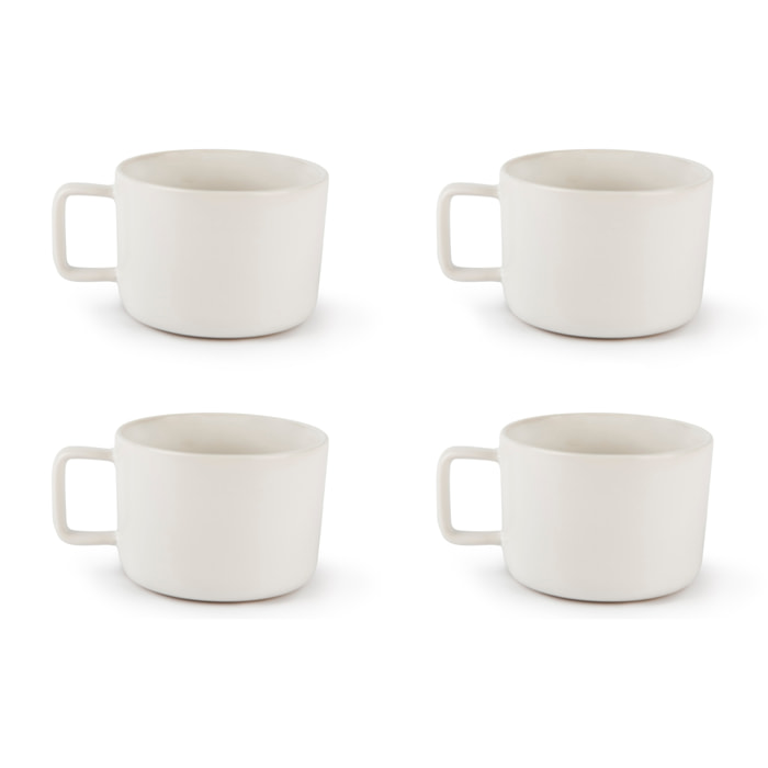 Set 4 Tasses Jumbo Excelsa – Nordic, Grès Blanc