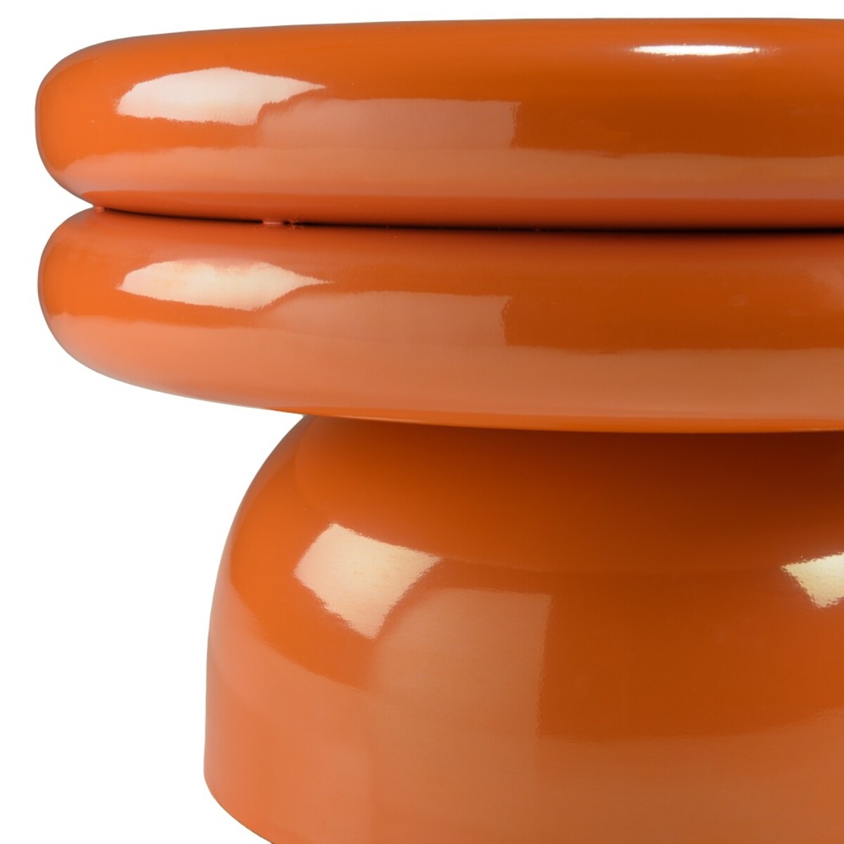 HORTENSE - Table d'appoint design en fer couleur orange fluo