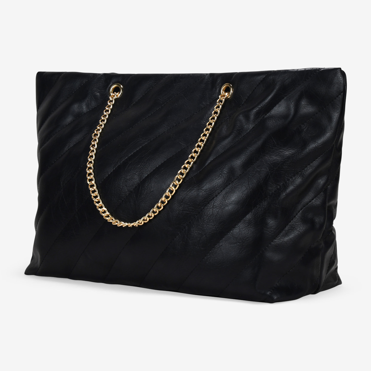 Bolso de hombro negro para portátil con cadena