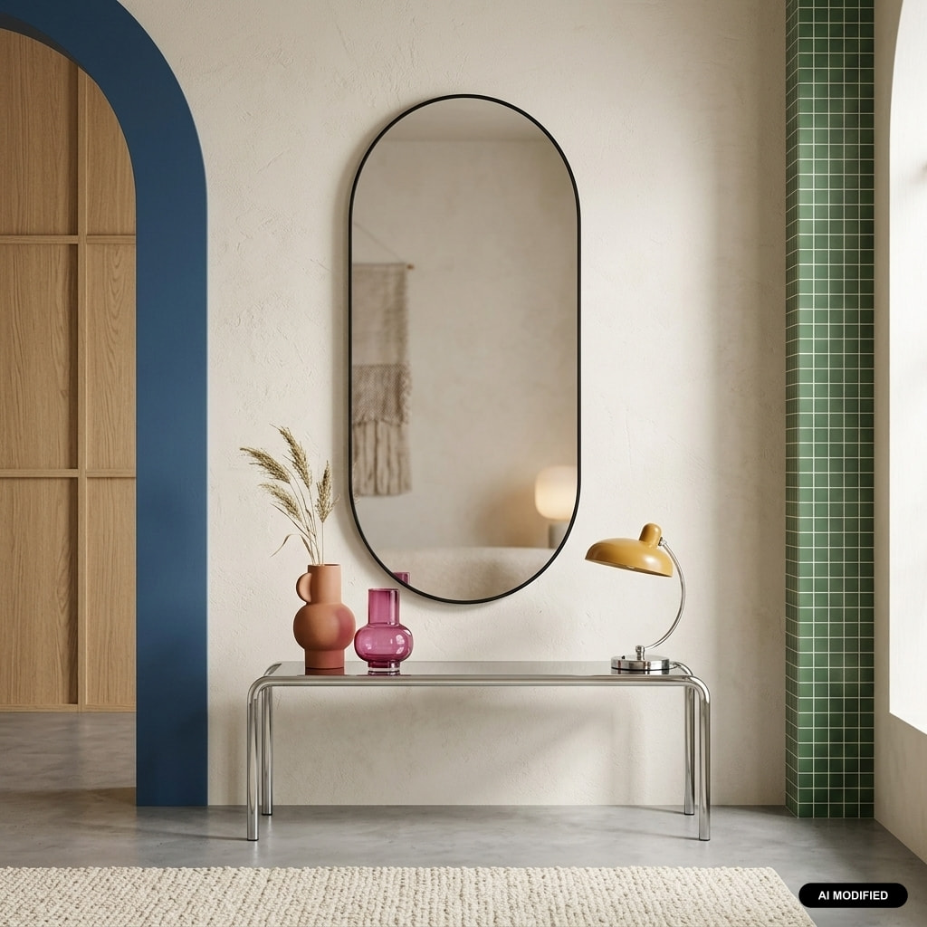 Miroir ovale aluminium 120cm ASHLEY