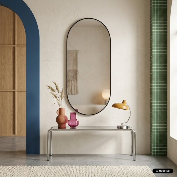 Miroir ovale aluminium 120cm ASHLEY