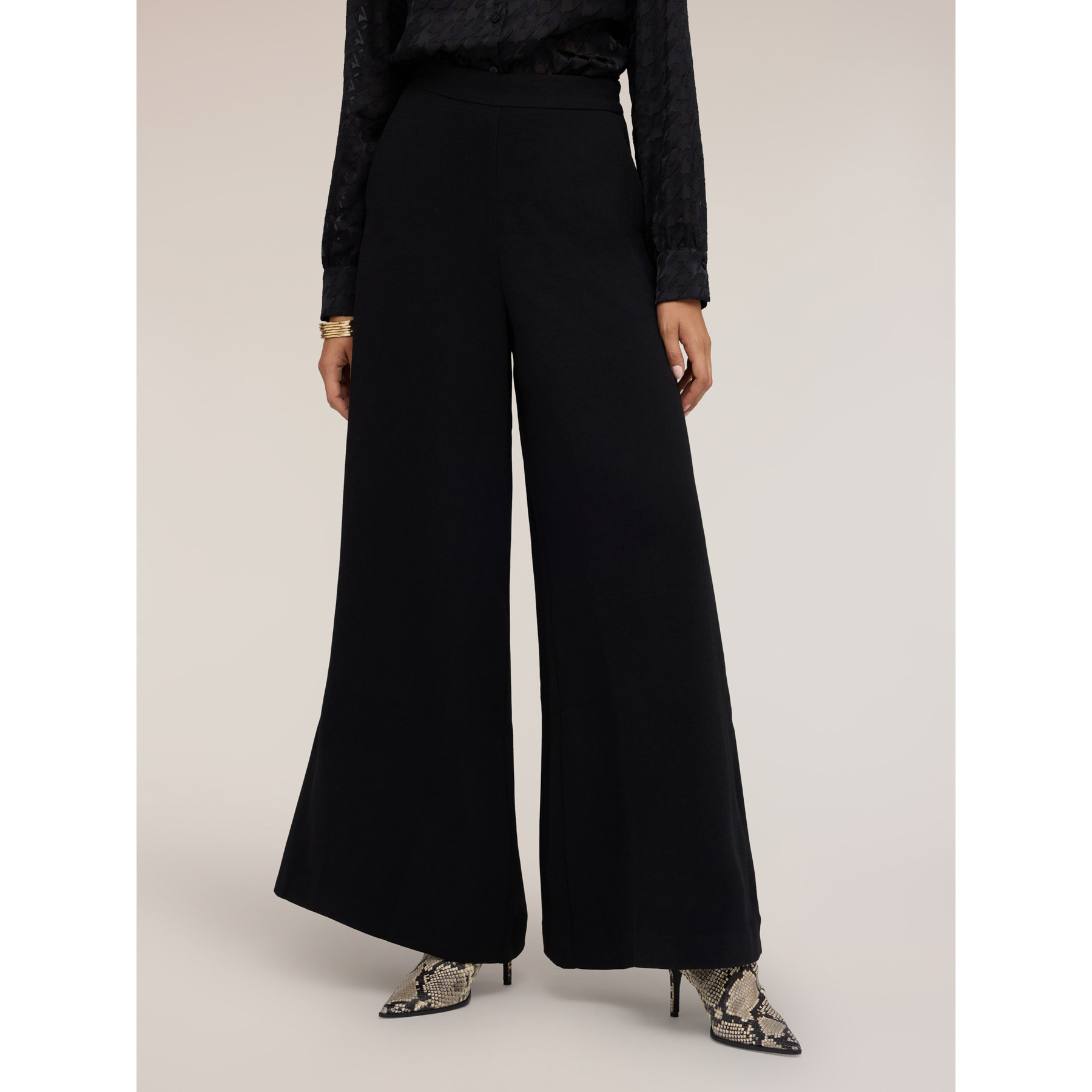 Motivi - Pantaloni palazzo in crêpe - Nero