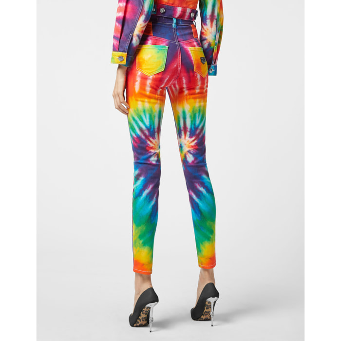 PHILIPP PLEIN Jegging de cintura alta TIE DYE