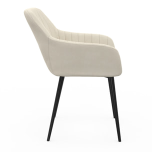 Chaises Ariana velours et pieds métal