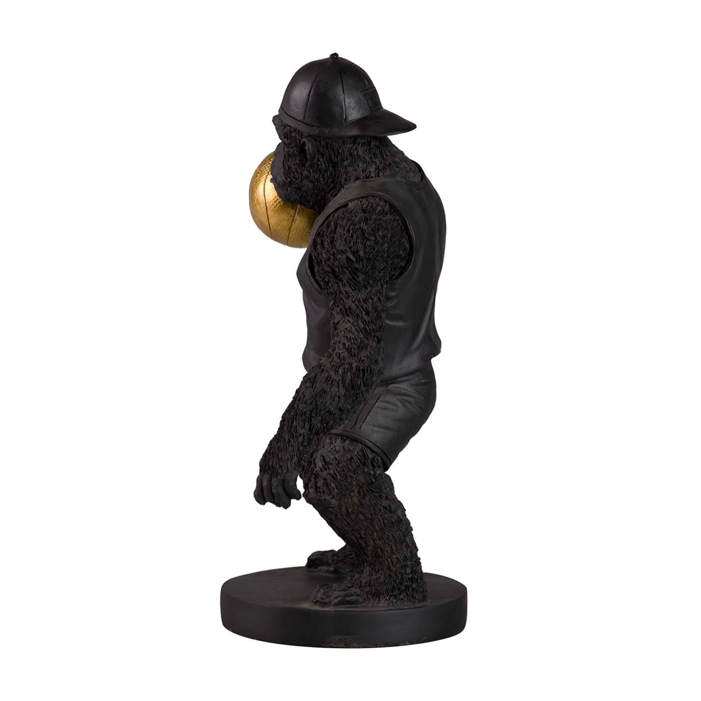 Figura Kingkong Basket Resina Negra 23x15x34 Cm