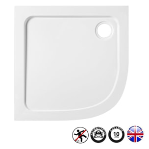 Receveur douche antidérapant Flight Low quart de rond