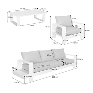 Salon de jardin aluminium 5 places ALORE