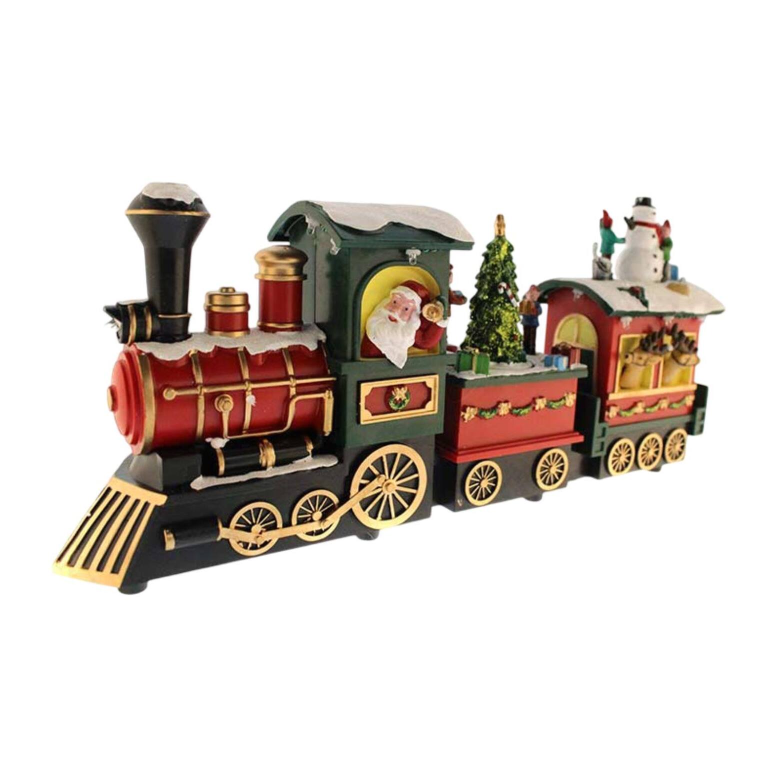 Tren santa decorativo navideño con movimiento, luces led y música