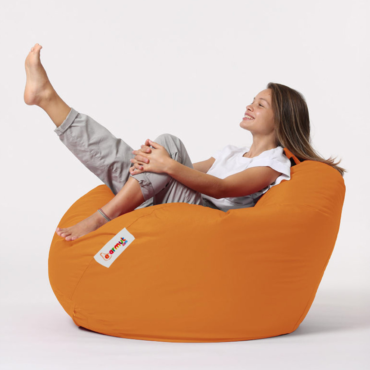 KAYAR Pouf poire d'extérieur 130x115cm orange
