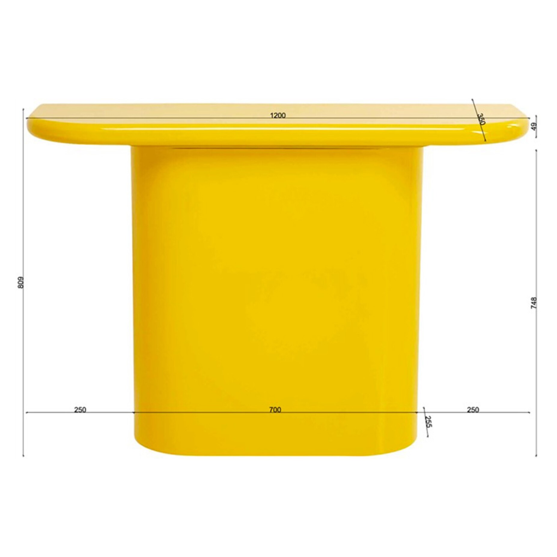 Console Eliano 120x35cm jaune Kare Design