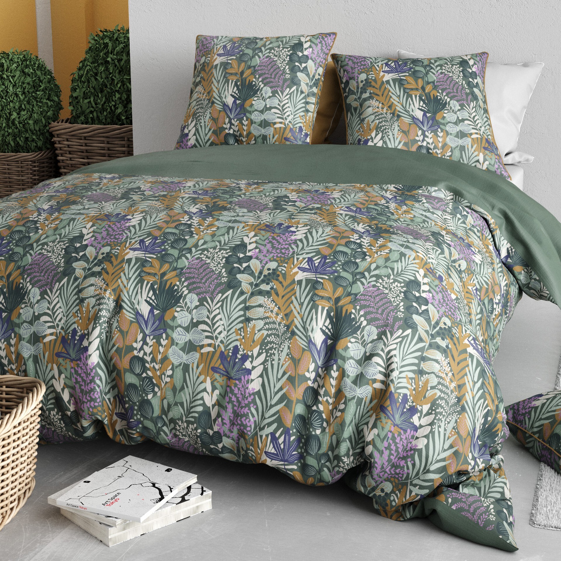 Parure Housse De Couette 3pcs 100% Coton 57 Fils PAMPA