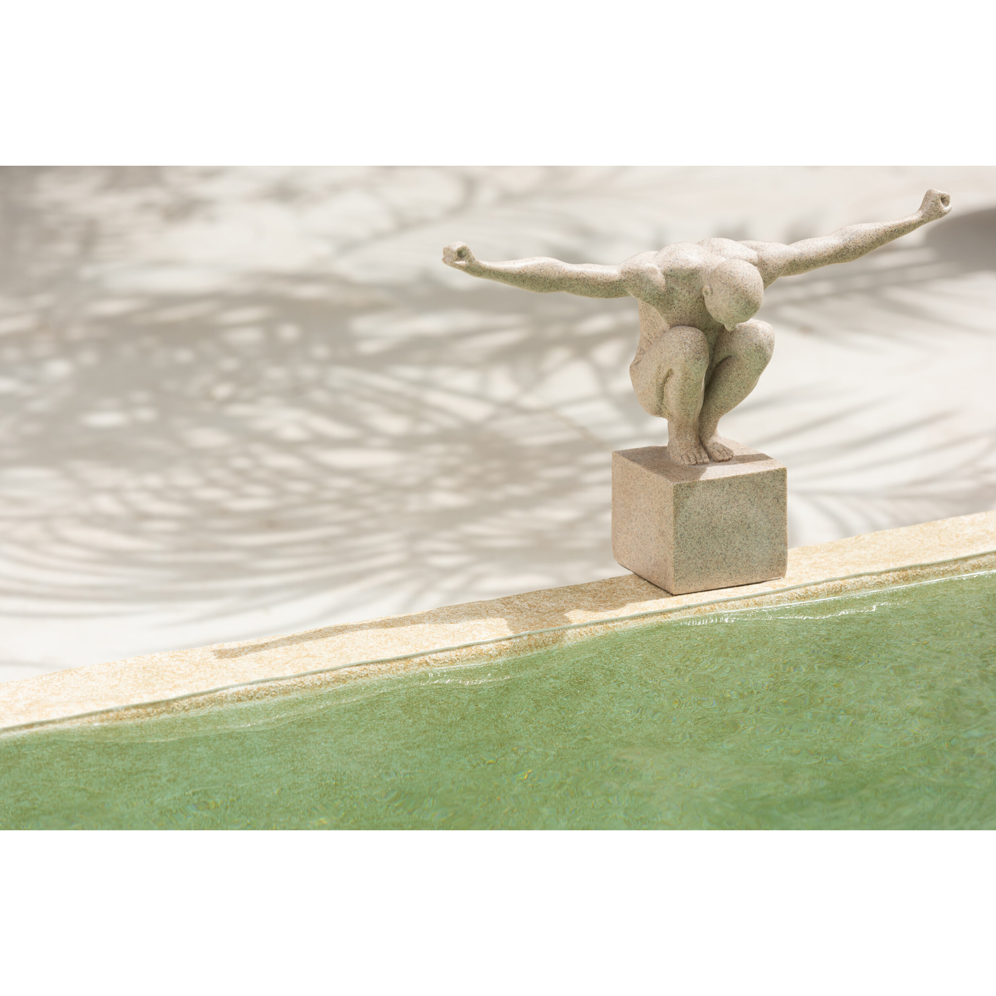 J-Line décoration Athlète Sur Socle -  marbre/polyrésine - beige - large