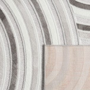 Tapis Loopin 312 gris - Motif en relief - Indoor & Outdoor