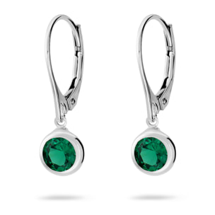 Orecchini Pendenti con Cubic Zirconia Verdi in Argento 925