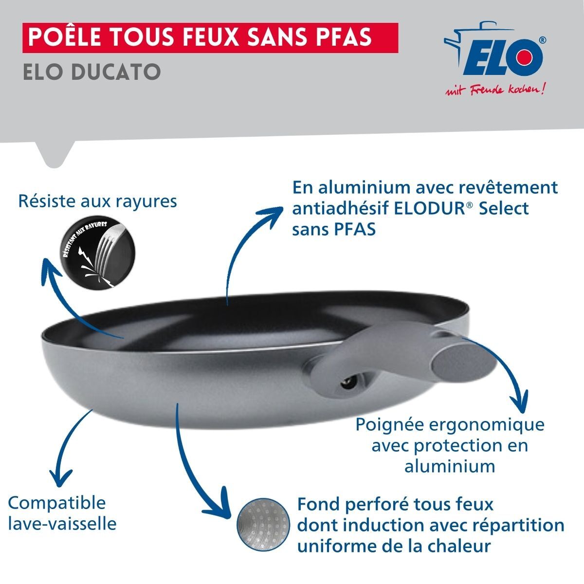 Poêle tous feux sans PFAS Elo Ducato