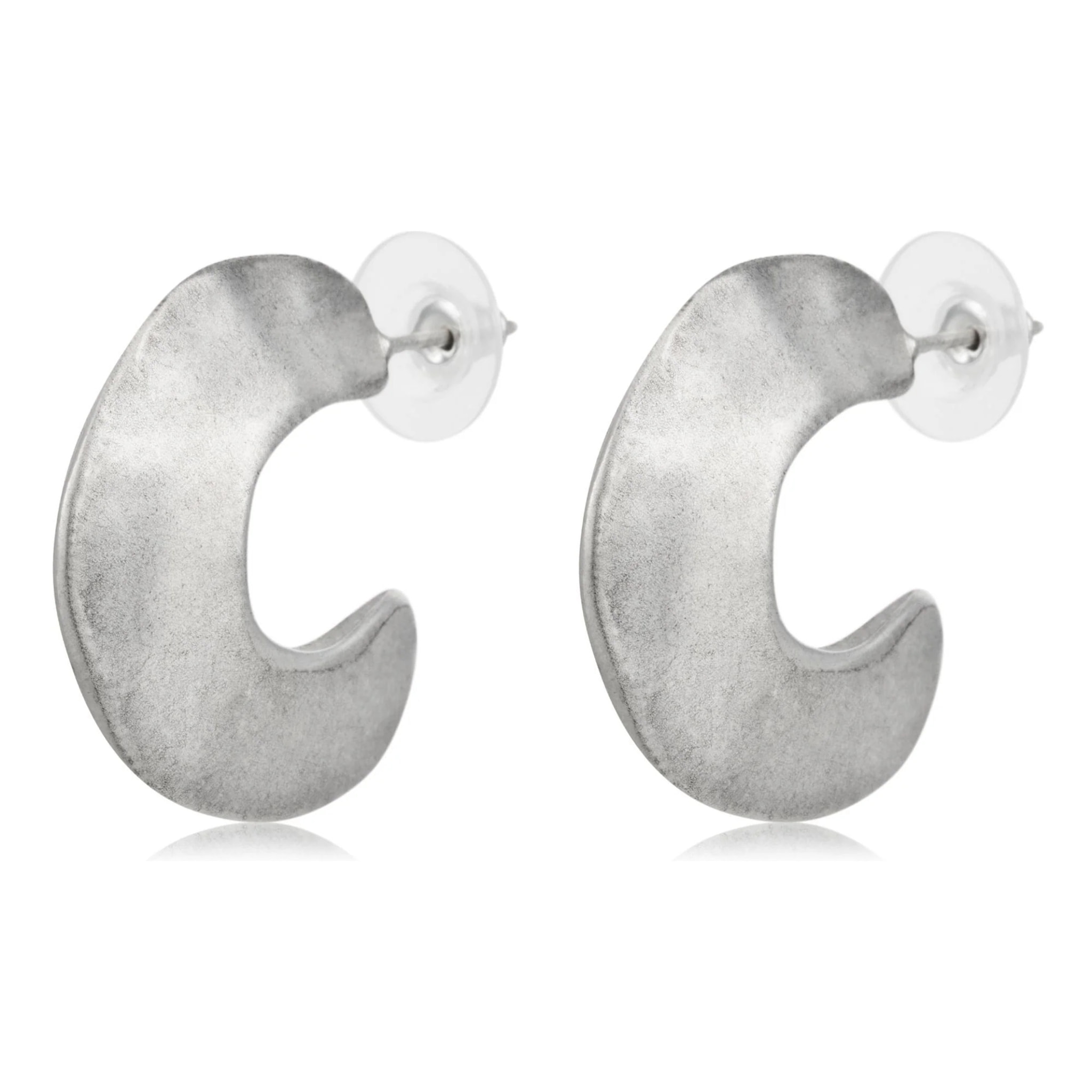 Pendientes plata aro Sand con aro irregular