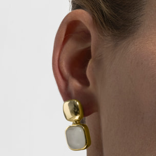 Pendientes con Ojo de Gato acabado oro 18k