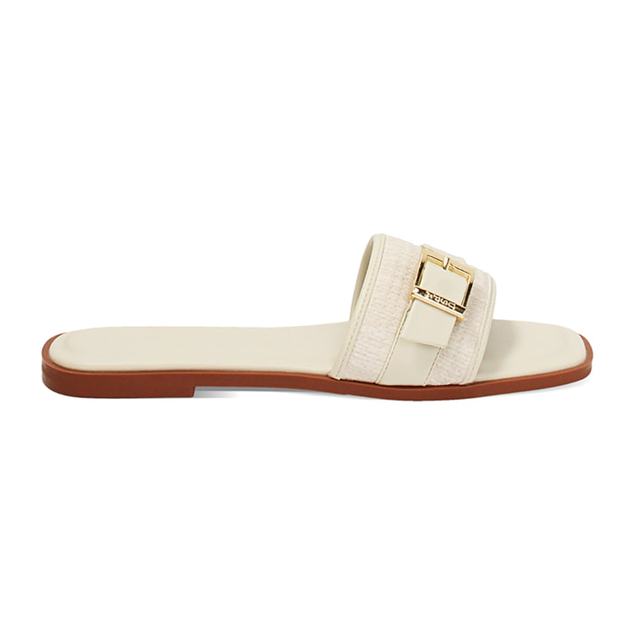 Sandalias planas crema de estilo fresco