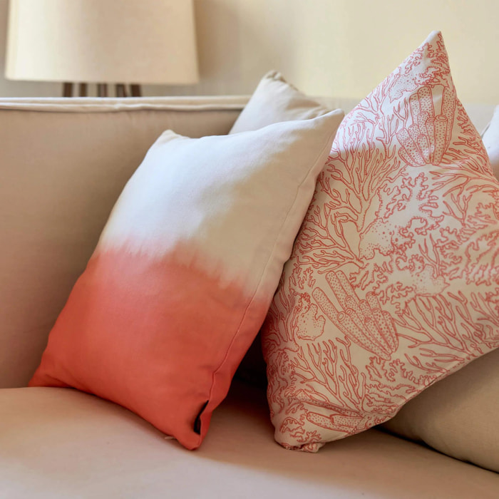 Housse de coussin en 100% coton 50x50 cm Estarit Corail A